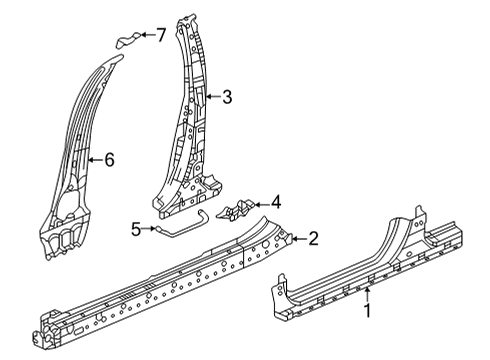 2023 Honda Civic GUSSET, L- (INNER) Diagram for 64622-T43-J50ZZ