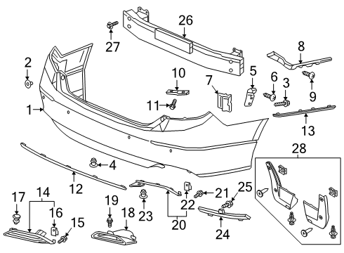 2022 Honda Accord Bumper & Components - Rear Diagram