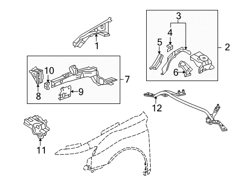 Mbr Set,L FR LWR Diagram for 04609-TK4-A00ZZ