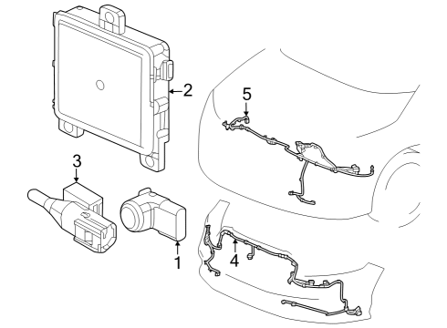 2024 Honda Accord Hybrid Electrical Components - Front Bumper Diagram