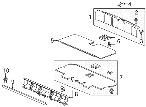 2022 Honda Pilot Interior Trim - Rear Body Diagram