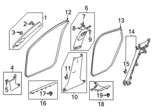 2022 Honda Civic CLIP, PLR GARN Diagram for 91561-T20-A01