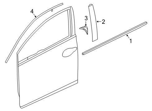 2022 Honda Insight Exterior Trim - Front Door Diagram