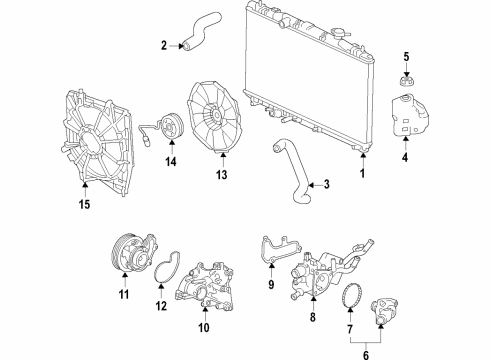 2022 Honda Accord Cooling System, Radiator, Water Pump, Cooling Fan Diagram 4