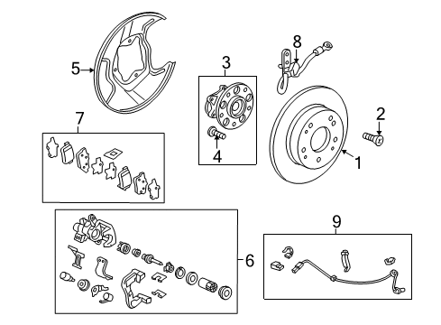 Set, Pad Rear Diagram for 43022-T3R-A00