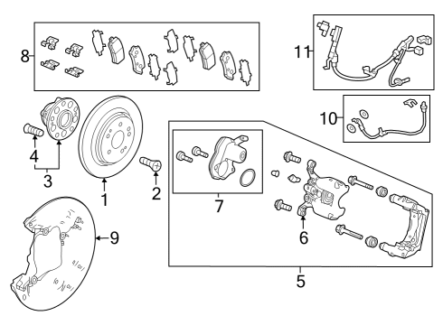 2023 Honda Pilot BEARING, HUB UNIT Diagram for 44200-T90-A11