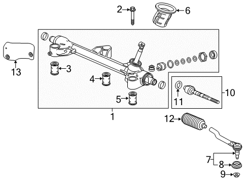 2022 Honda Pilot Steering Column & Wheel, Steering Gear & Linkage Diagram 2