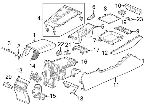 2023 Honda Accord ARMREST *NH900L* Diagram for 83405-30A-A11ZC