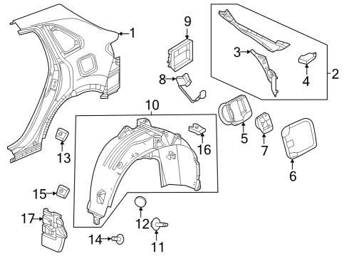 2023 Honda HR-V FENDER ASSY-, R- RR Diagram for 74550-3W0-A00