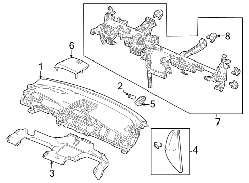 2023 Honda HR-V Cluster & Switches, Instrument Panel Diagram 4