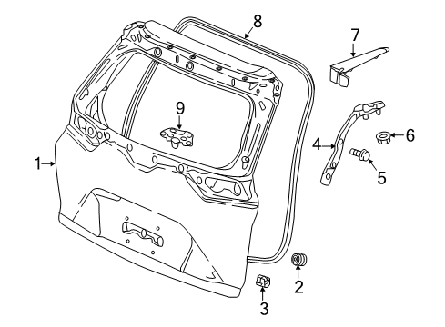 2022 Honda CR-V Hybrid Gate & Hardware Diagram