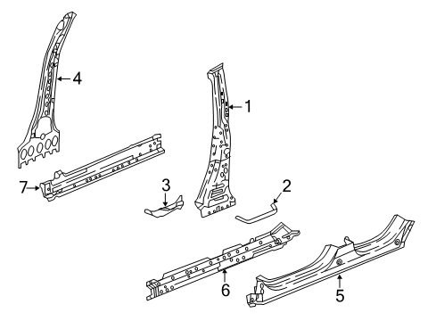 2022 Honda CR-V Hybrid Center Pillar & Rocker Diagram