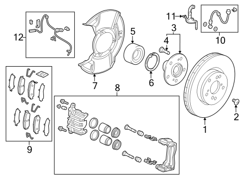 2023 Honda CR-V BEARING, FR- HUB Diagram for 44300-3D4-A01