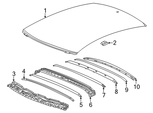 2022 Honda Civic ARCH A, ROOF Diagram for 62141-T43-305ZZ