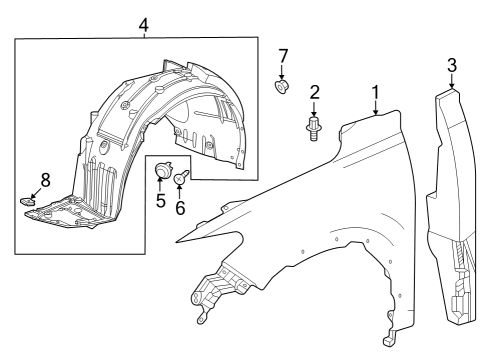 2024 Honda HR-V W-PANEL, R- FR- FENDER Diagram for 60210-3W0-A00ZZ