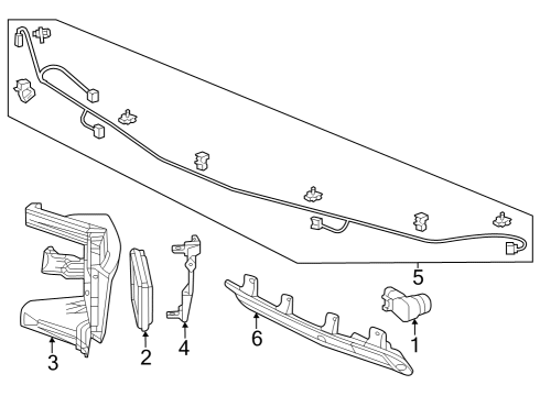 2024 Honda Pilot Electrical Components - Rear Bumper Diagram