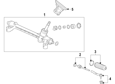 2022 Honda Pilot Steering Column & Wheel, Steering Gear & Linkage Diagram 3