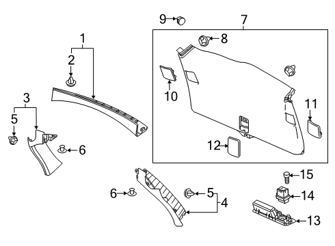 2024 Honda Odyssey Interior Trim - Lift Gate Diagram