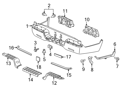 2022 Honda Ridgeline Bumper & Components - Rear Diagram