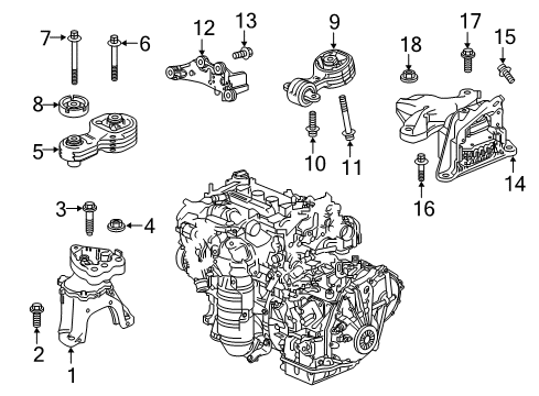 2022 Honda Accord Engine & Trans Mounting Diagram 1