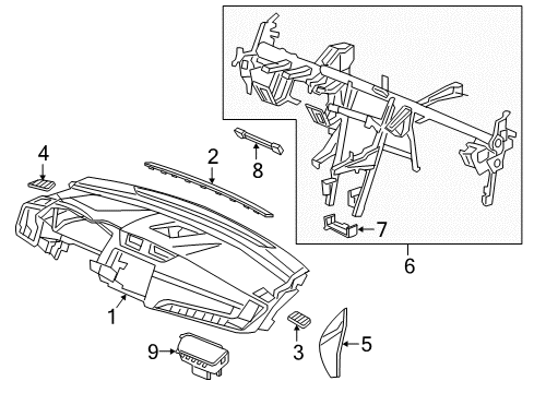 2022 Honda CR-V Hybrid Cluster & Switches, Instrument Panel Diagram 1