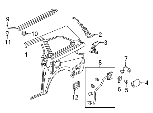 2023 Honda Odyssey Side Panel & Components Diagram