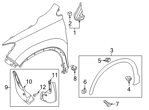 2023 Honda Ridgeline Exterior Trim - Fender Diagram