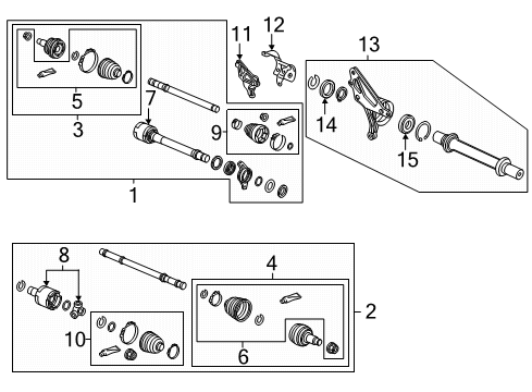 2021 Honda Ridgeline BOOT SET, OUTBOARD Diagram for 44018-TMJ-T01