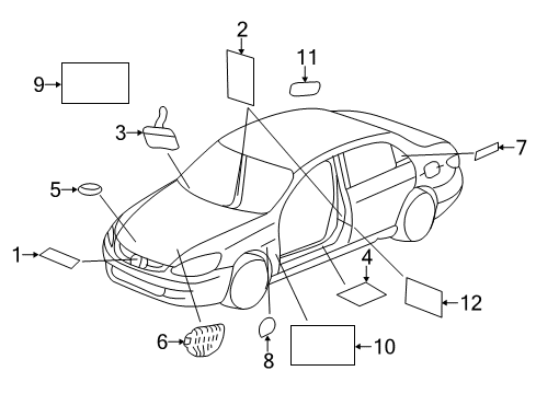 42762 T2A A11 Genuine Honda Placard Specification Usa