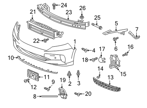 2024 Honda Odyssey Bumper & Components - Front Diagram