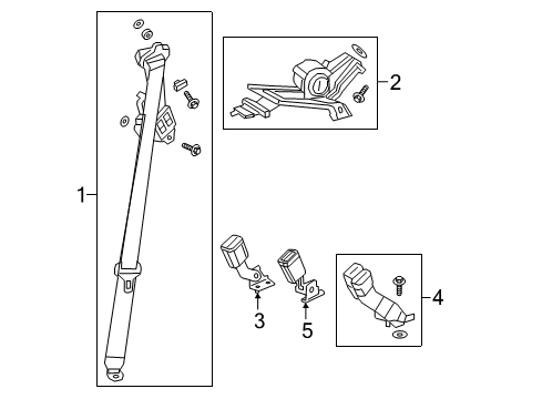 2022 Honda CR-V Hybrid Rear Seat Belts Diagram