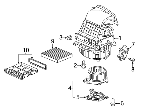 2022 Honda Pilot Blower Motor & Fan Diagram 1