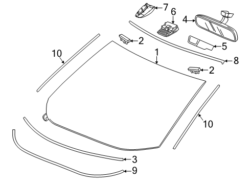 2021 Honda HR-V SET, FR- WSHLD GLASS Diagram for 73111-T7W-315