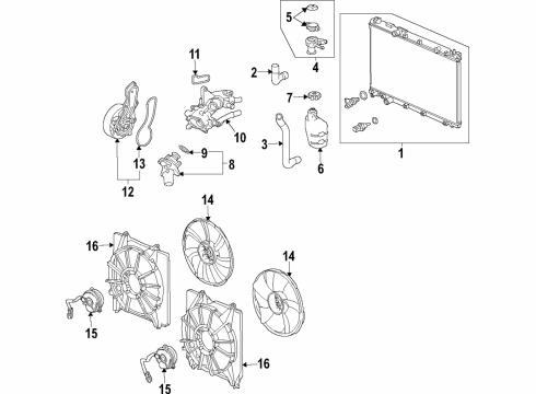 2017 Honda CR-V MOTOR, COOLING FAN Diagram for 19030-6CT-A01