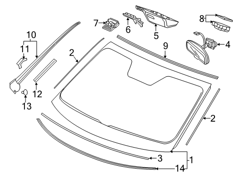 2020 Honda Passport GLASS SET, FR Diagram for 73111-TG7-A24