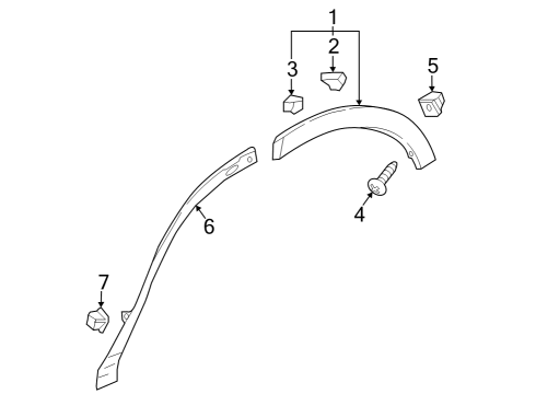 2023 Honda CR-V Hybrid Exterior Trim - Quarter Panel Diagram