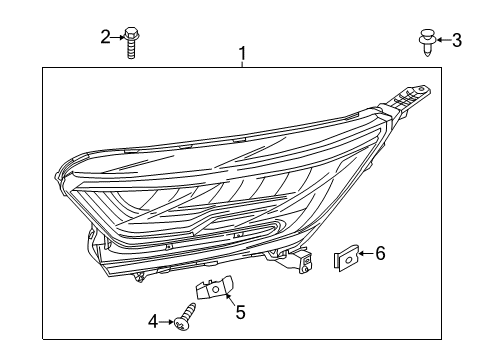 2022 Honda CR-V Hybrid Headlamp Components Diagram 1