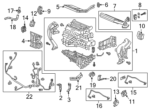 2024 Honda Odyssey A/C Evaporator & Heater Components Diagram