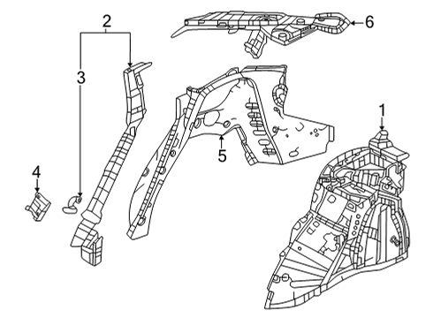 2022 Honda Civic PLR COMP L, RR- INN Diagram for 64710-T20-A00ZZ