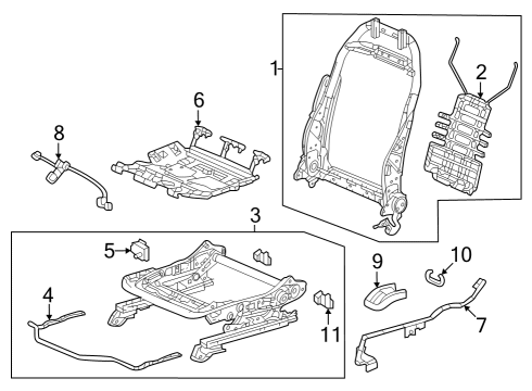 2023 Honda HR-V Driver Seat Components Diagram 2