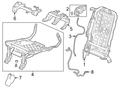 2023 Honda CR-V Hybrid Rear Seat Components Diagram 2