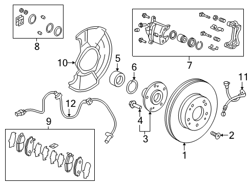 2022 Honda Insight Brake Components Diagram 1