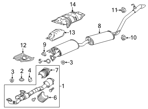 2022 Honda Pilot Exhaust Components Diagram