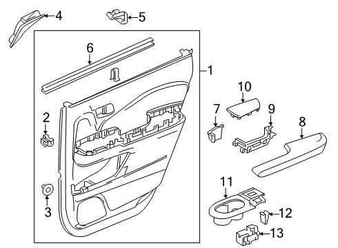 2022 Honda Passport Interior Trim - Rear Door Diagram 2