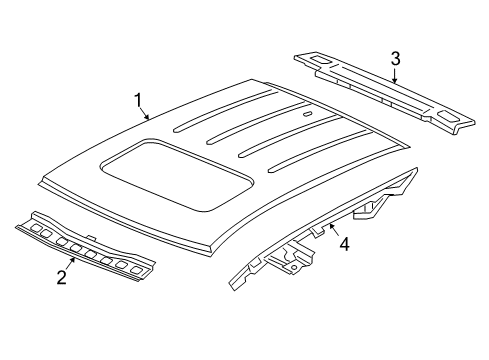 2023 Honda Ridgeline Roof & Components Diagram