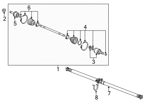 2022 Honda HR-V Axle & Differential - Rear Diagram 1