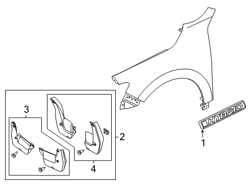 2022 Honda Insight Exterior Trim - Fender Diagram