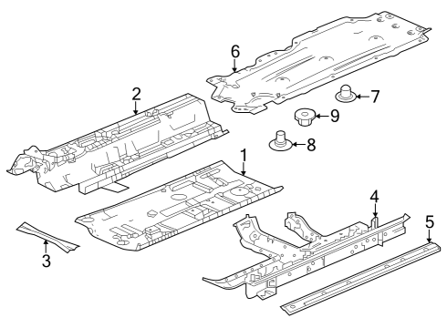 2024 Honda Accord TUNNEL COMP, FR Diagram for 65120-30B-A00ZZ