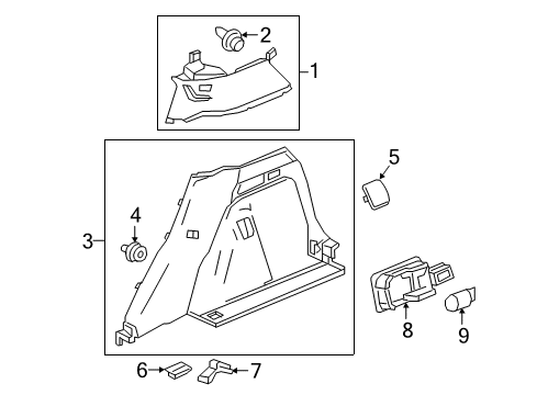 2022 Honda HR-V Interior Trim - Quarter Panels Diagram