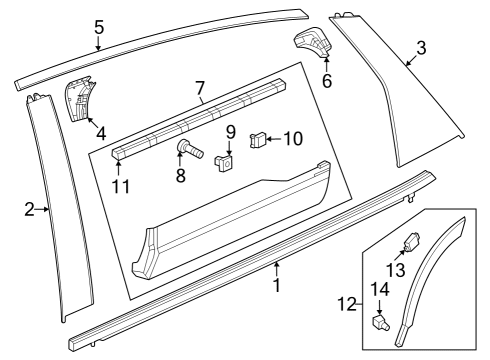 2024 Honda CR-V MOLDING, R- RR- DOOR Diagram for 72910-3A0-A01